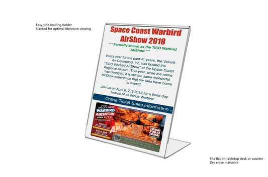 6"W x 8"H Sign Stand Side Load Promotional Frame Display Notice