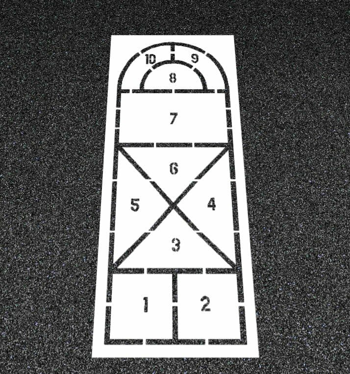 Large Hopscotch Stencil for Playgrounds and Parks