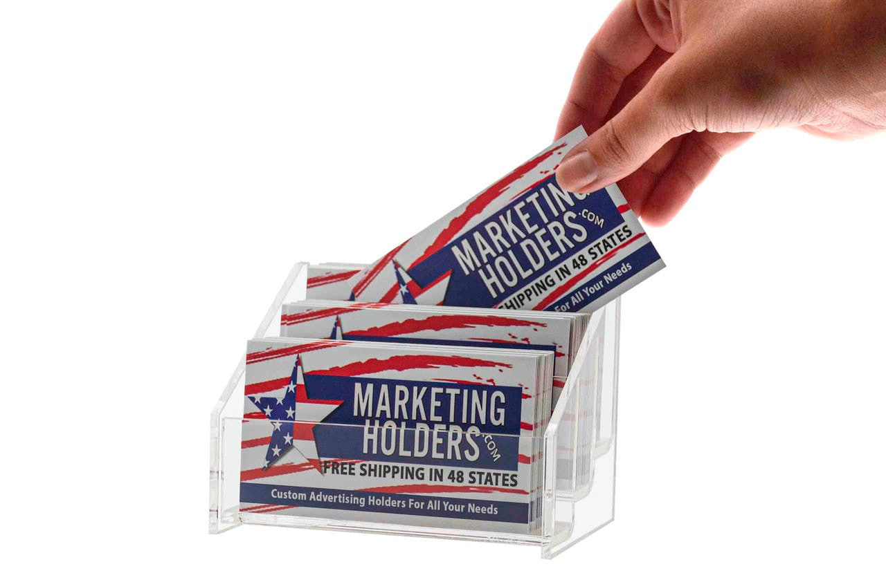 Three Tier Appointment Business Card Holder Action