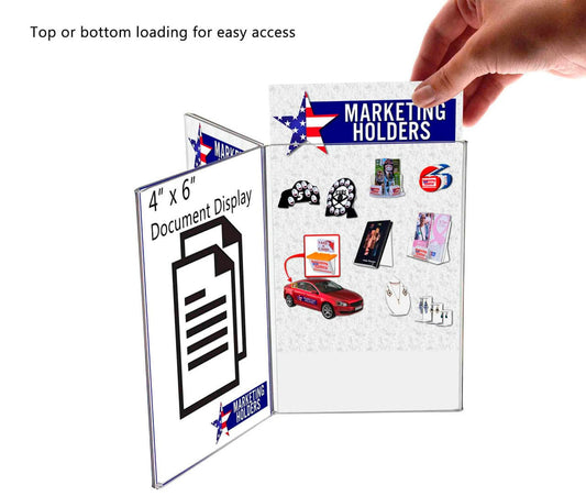 4"W x 6"H 6 Panel Sign Holder Table Tent Display