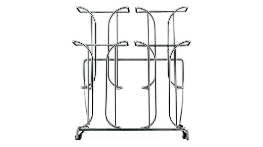 Chrome Wire Two Tier Brochure Holder Four Pocket Stand For Four Inch Literature empty head on photo