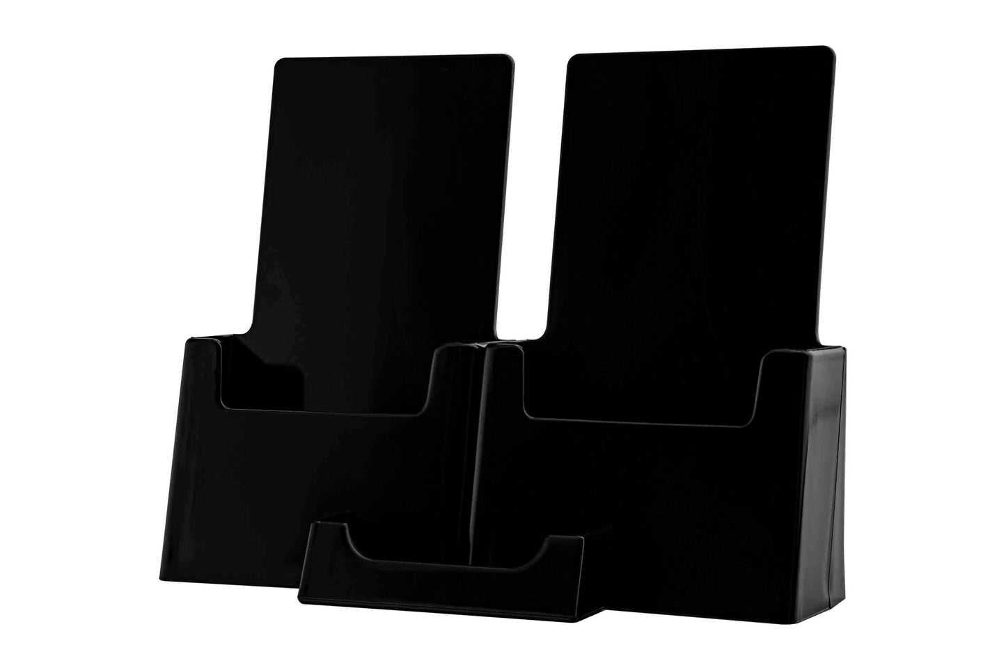 Two Pocket Brochure Stand for 4.25"W Trifolds with Card Pocket