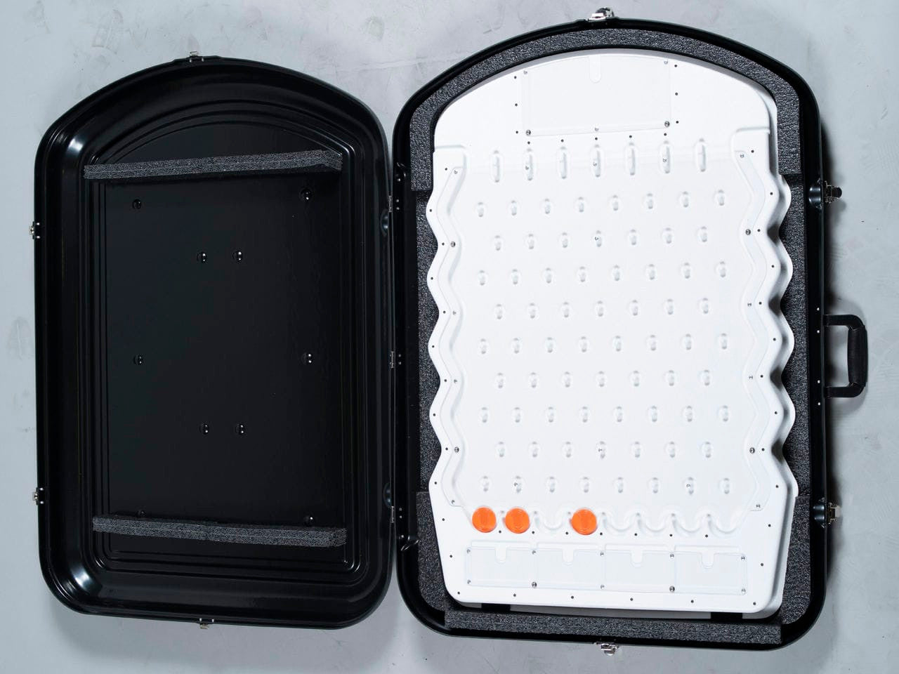 Travel Case for Mini Prize Drop Game Traveling Game Case open case with foam inserts