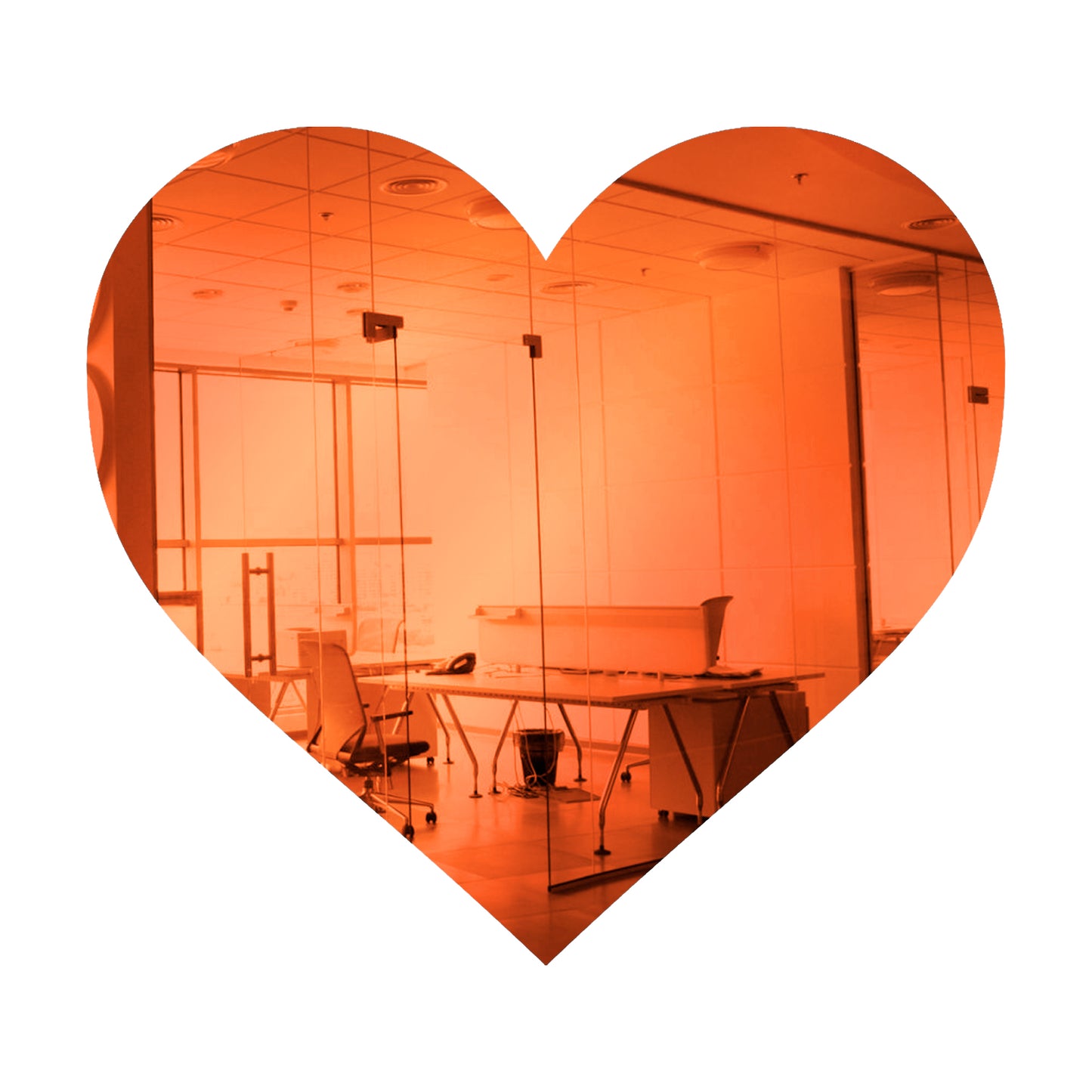 Orange Heart Shaped Mirror Acrylic Pieces for Arts and Crafts