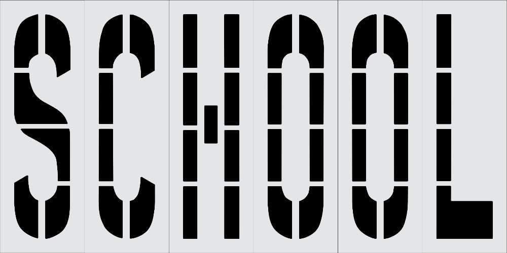 SCHOOL Stencil with 48" Letters for Parking Lots and Crosswalks