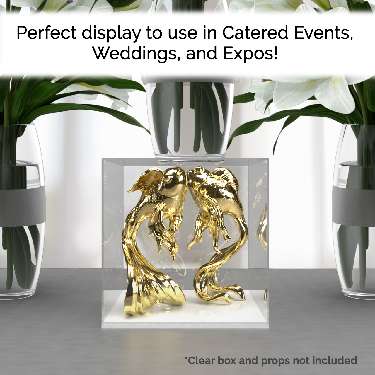 White Base for 10"W Acrylic Cube Pedestal Lifter Display Weddings