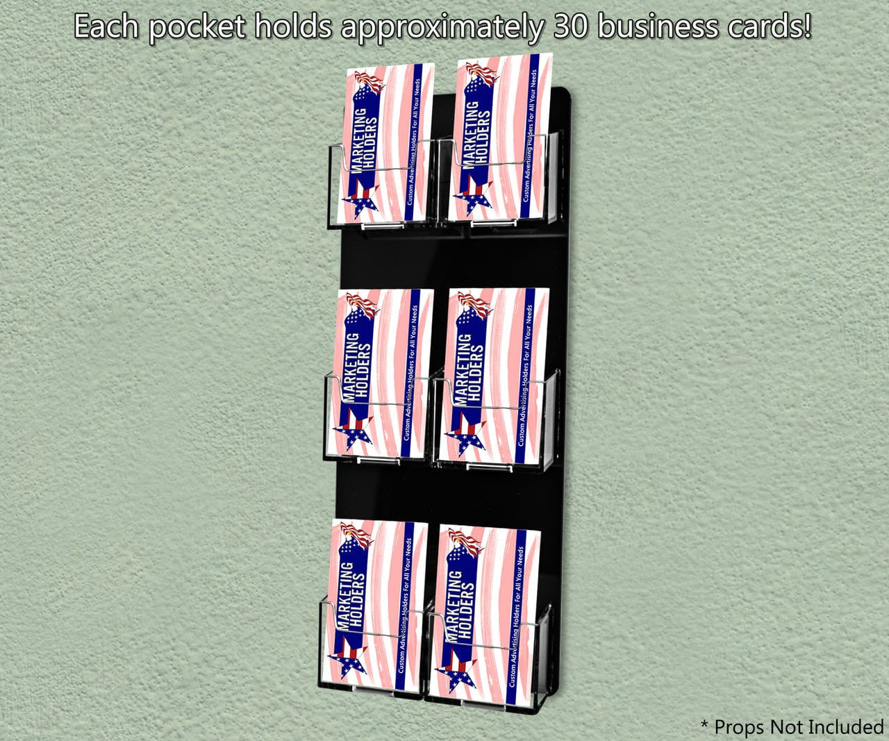 6 Pocket Wall Vertical Business Card Holder