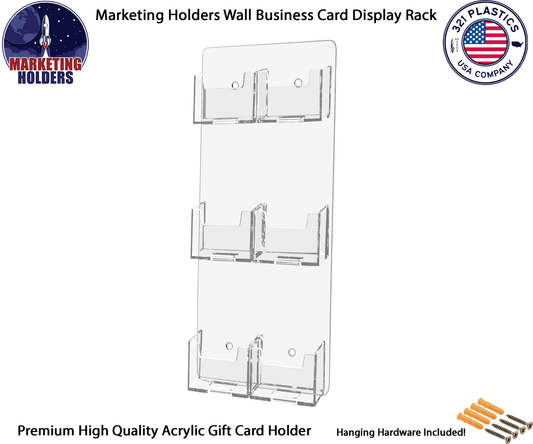 6 Pocket Wall Mount Vertical Business Card Holder