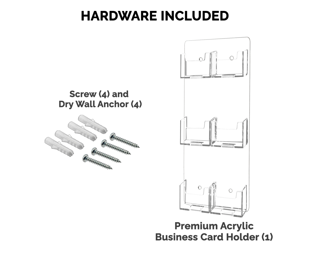 6 Pocket Wall Mount Vertical Business Card Holder