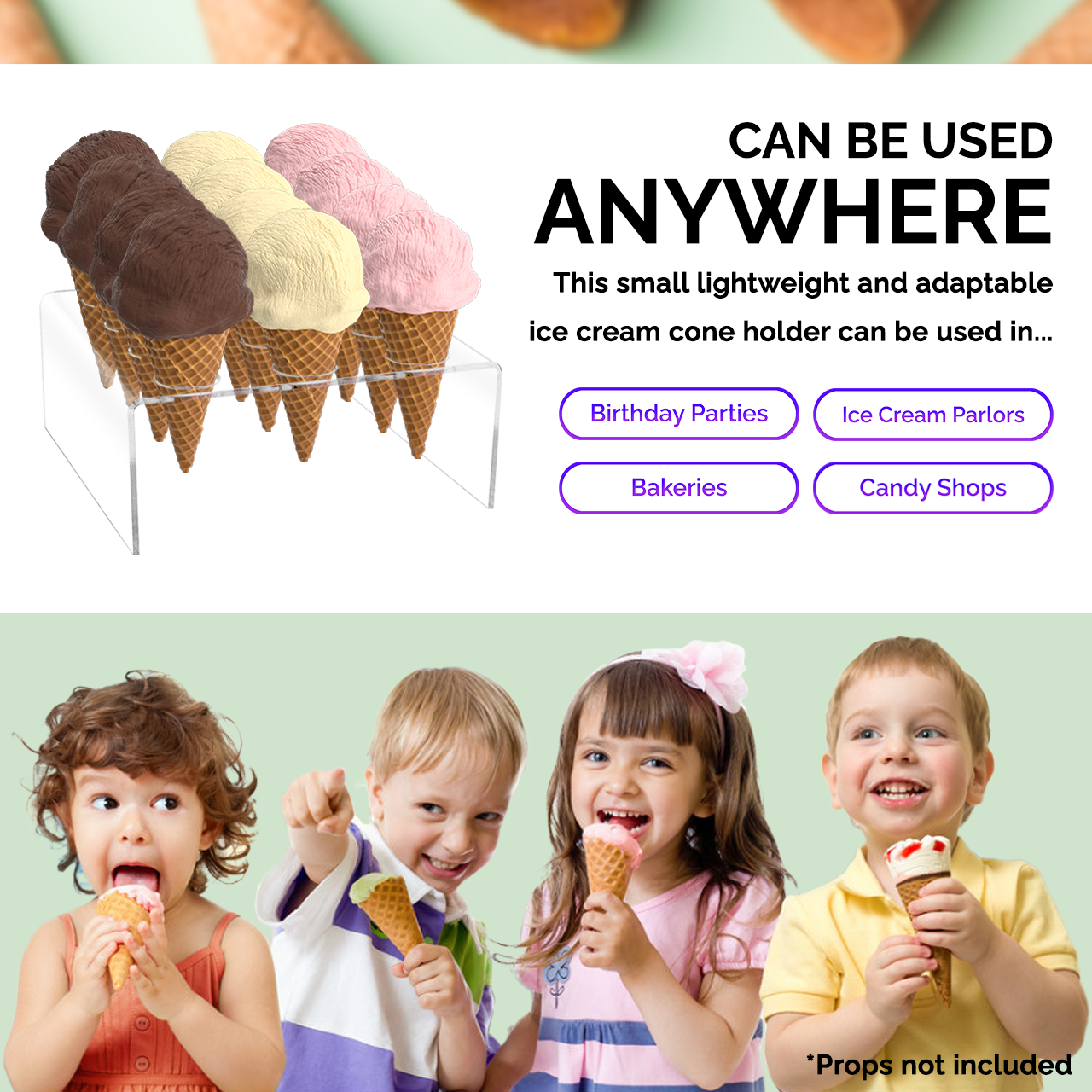 Tabletop Ice Cream Cone Holder