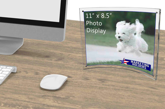 11"W x 8.5"H Curved Sign Photo Holder