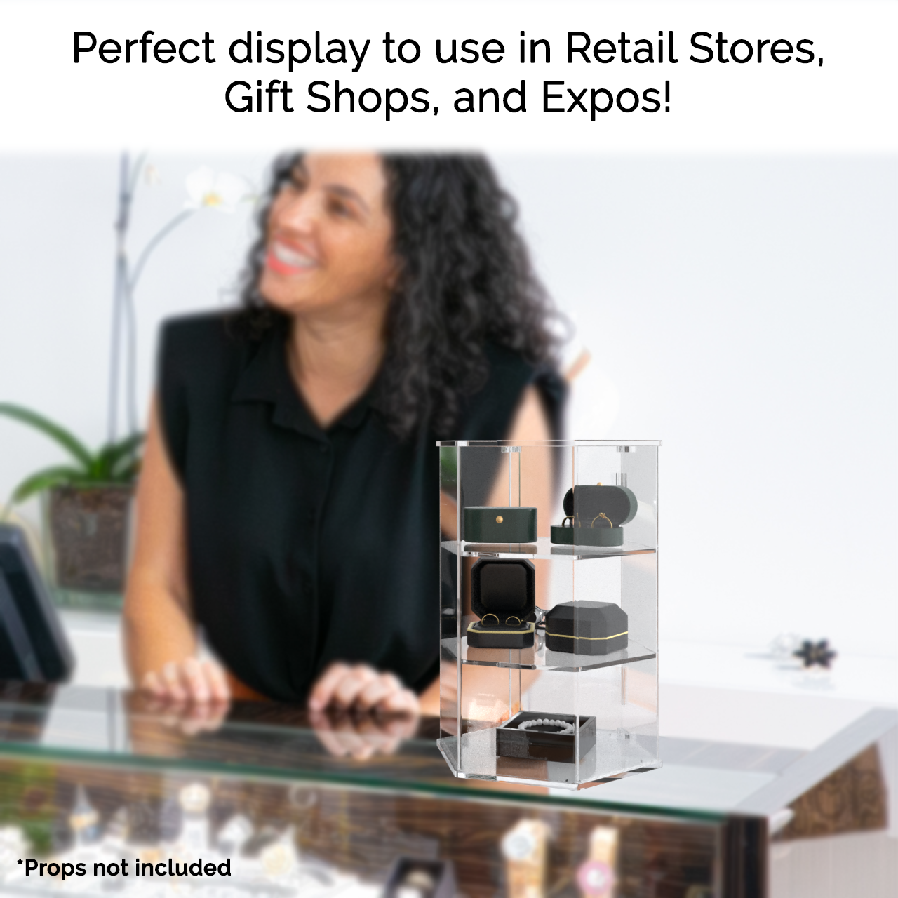 Hexagonal Locking Retail Display Cabinet