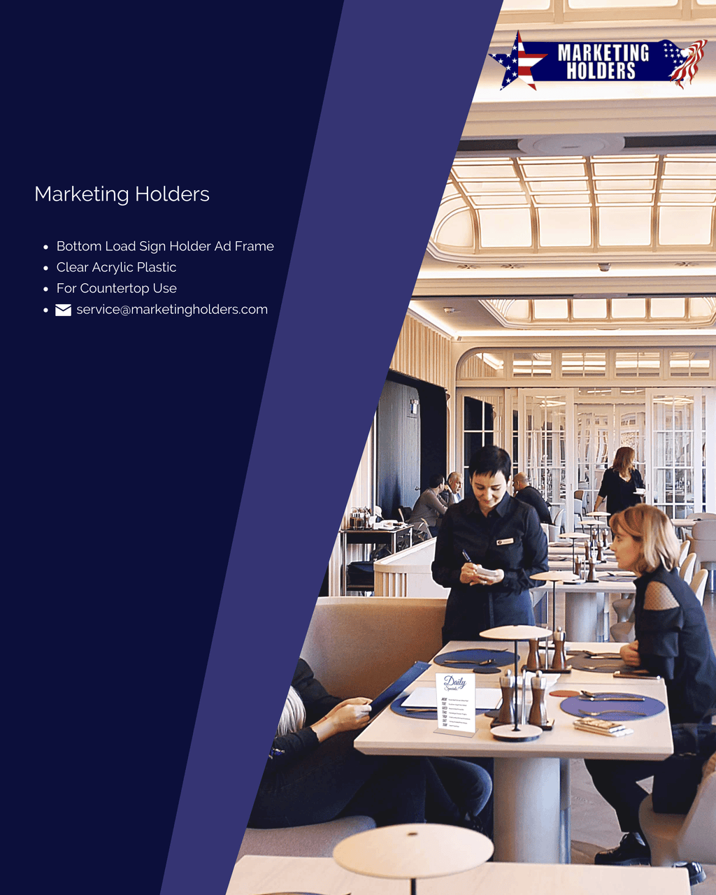 Portrait Freestanding Daily Specials Menu Double Sided Stand