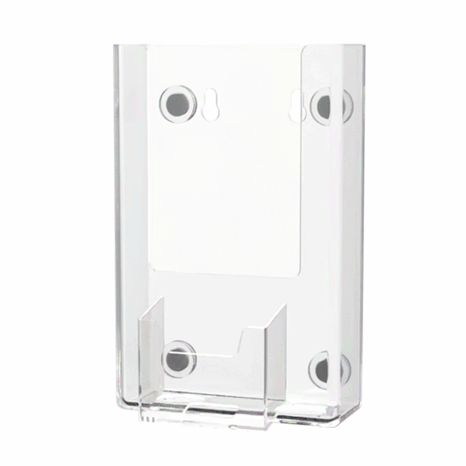 4"W Magnetic Trifold Brochure Holder with Vertical Card Pocket