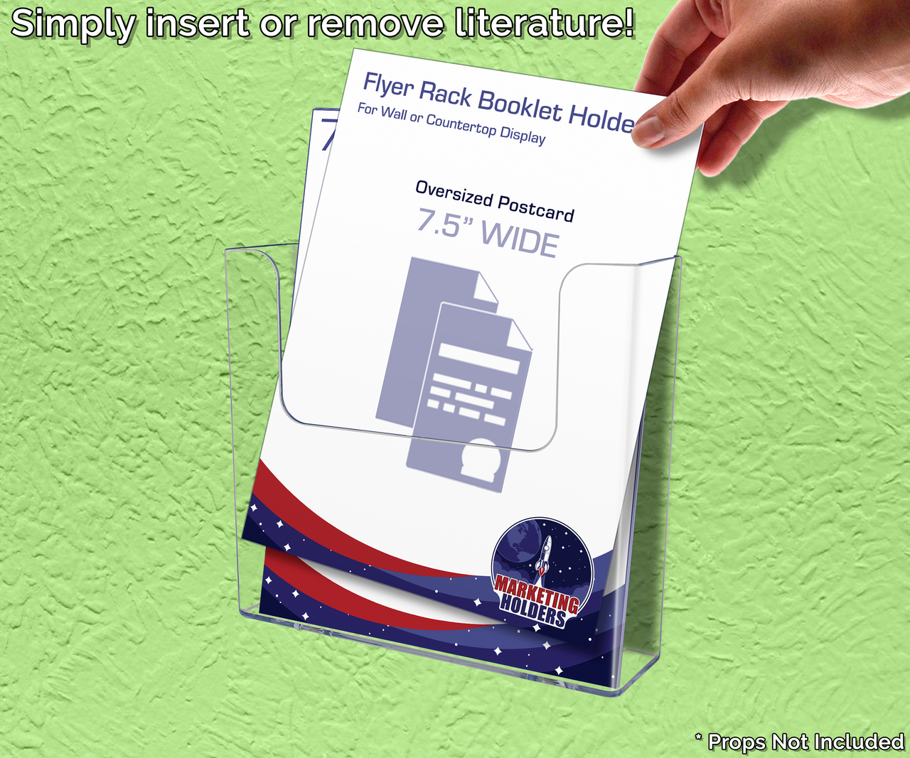 7.5"W Flyer Rack Booklet Holder Wall or Countertop Display
