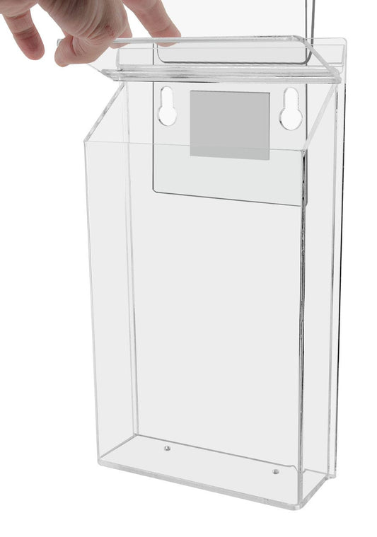 6"W x 9"H Outdoor Window Hook Bifold Holder Brochure Box
