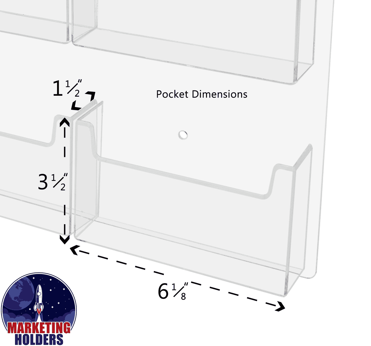 Wall Postcard Holder 8 Pocket Organizer for 6"W Advertisements