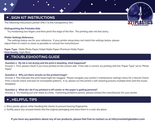 8.5" x 14" Wall Sign Holder Floating Graphic Image Display