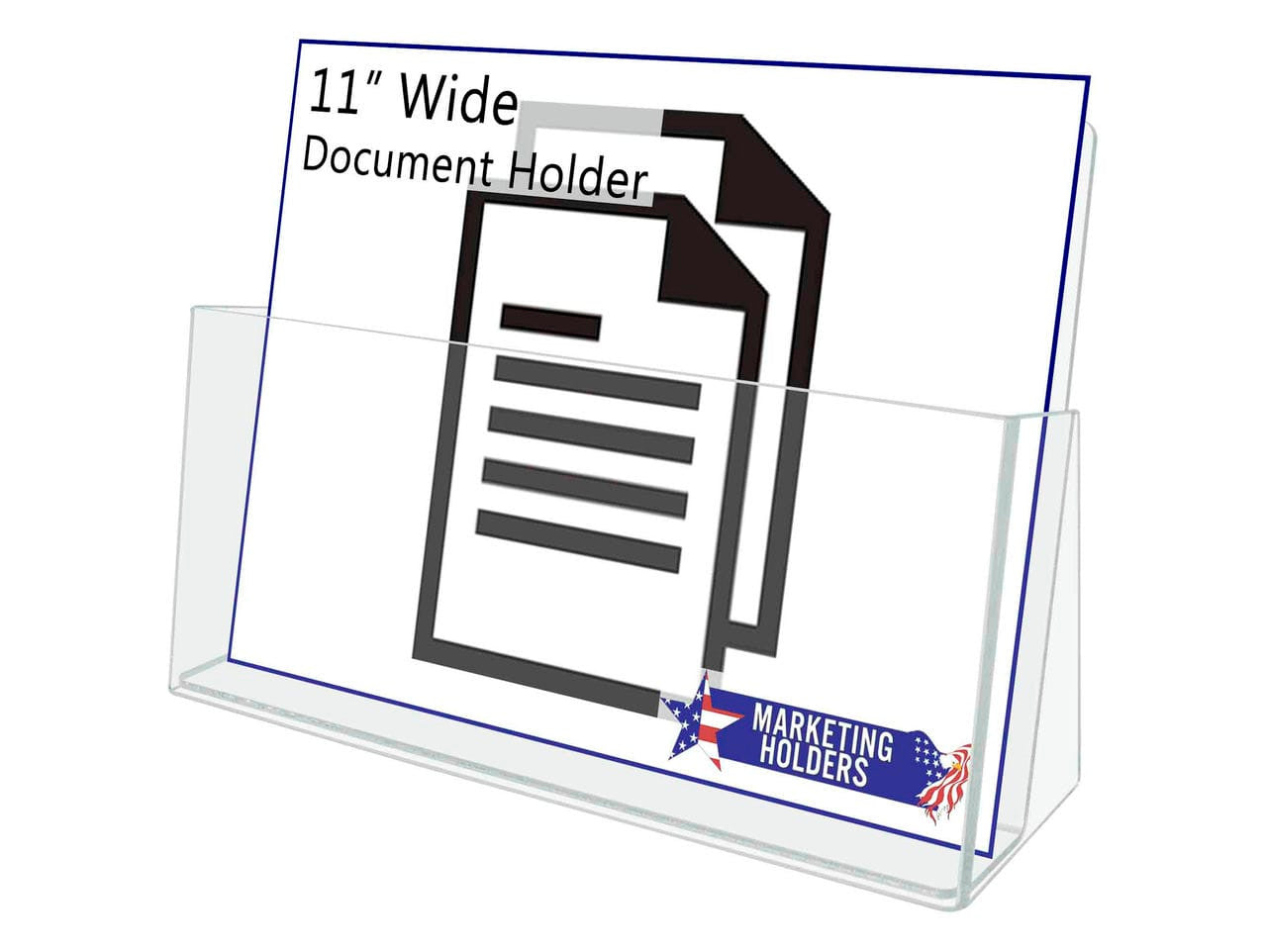 11"W Flyer Holder Freestanding Slant Back Literature Display