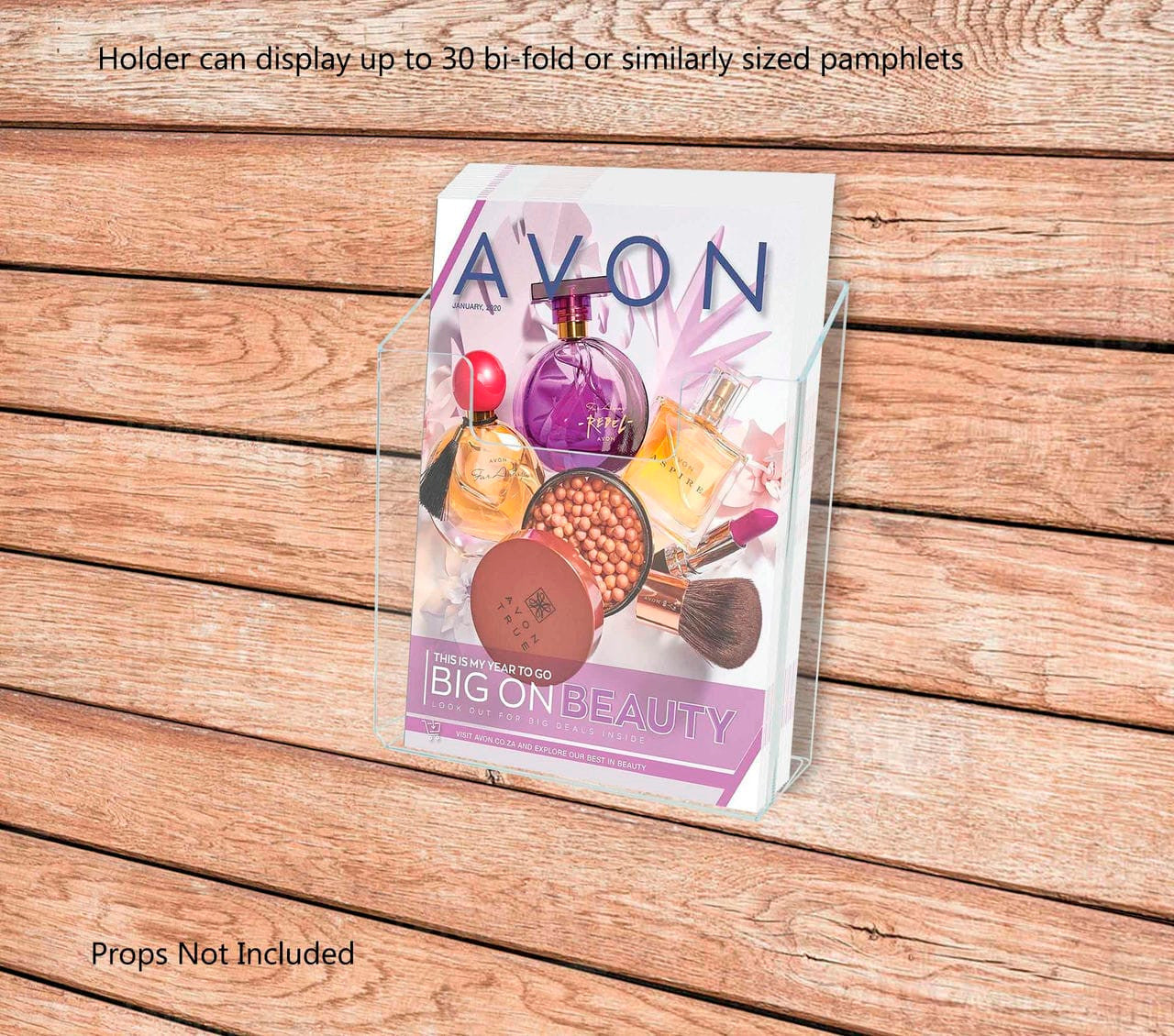 6"W Booklet Organizer Wall Mount Bifold Brochure Holder