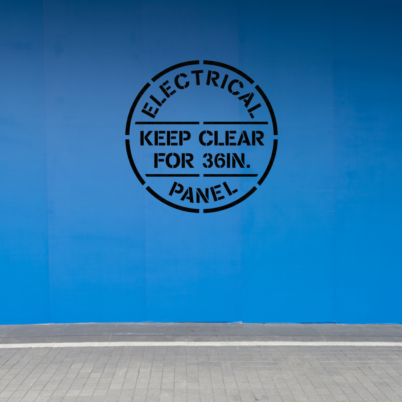 ELECTRICAL PANEL KEEP CLEAR Stencil 36" Reusable Template