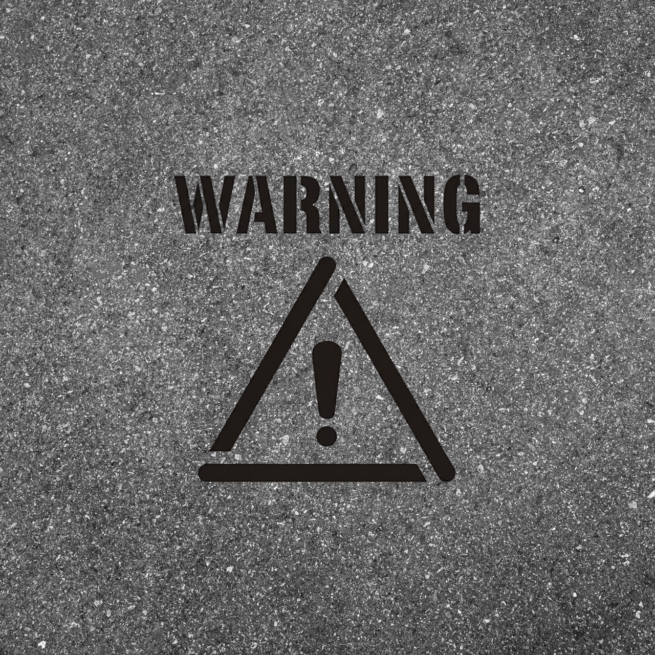 WARNING Stencil 24" Parking Lot and Black Top Marking Template
