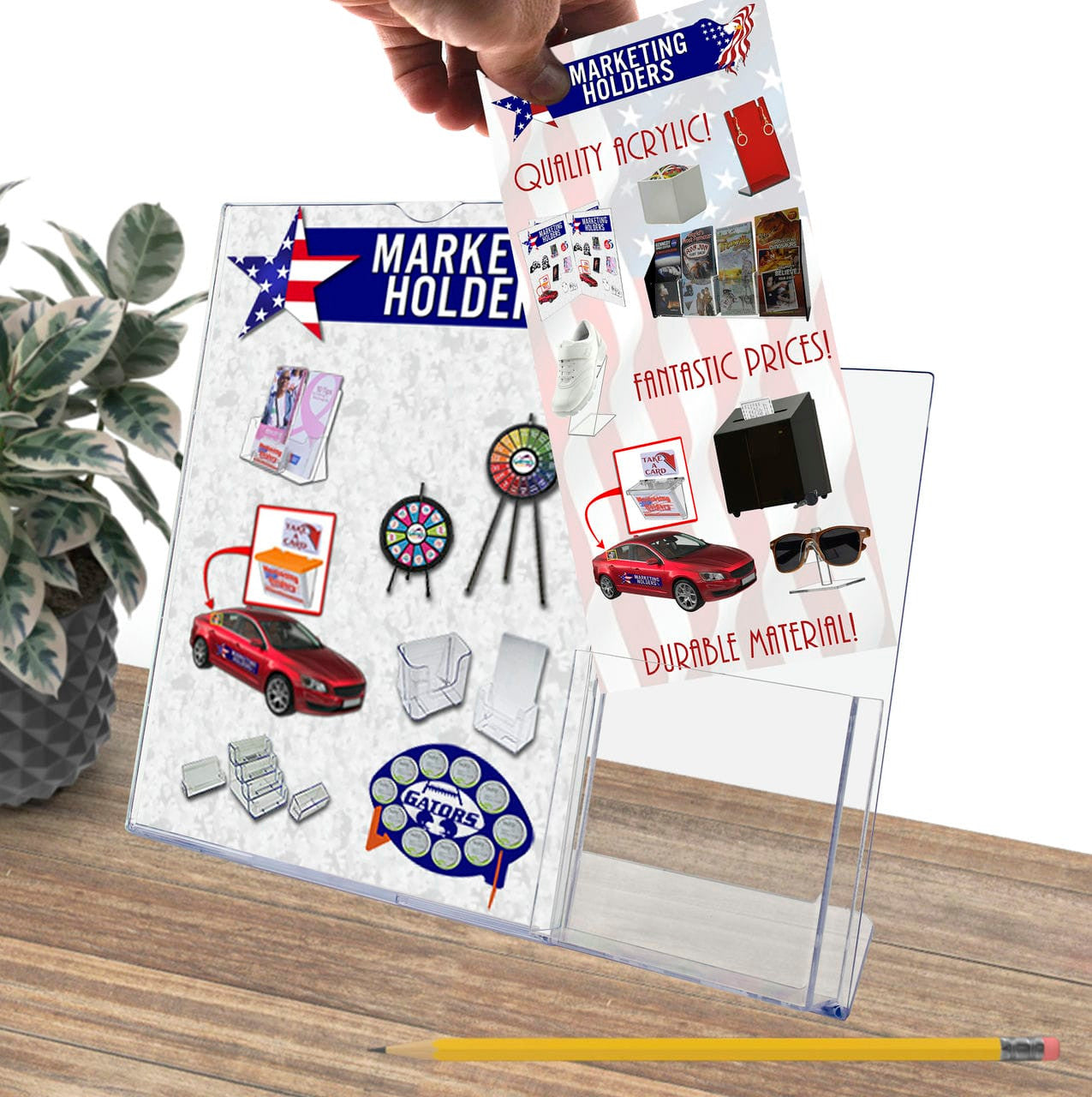 Pocket Brochure Stand Countertop Holder