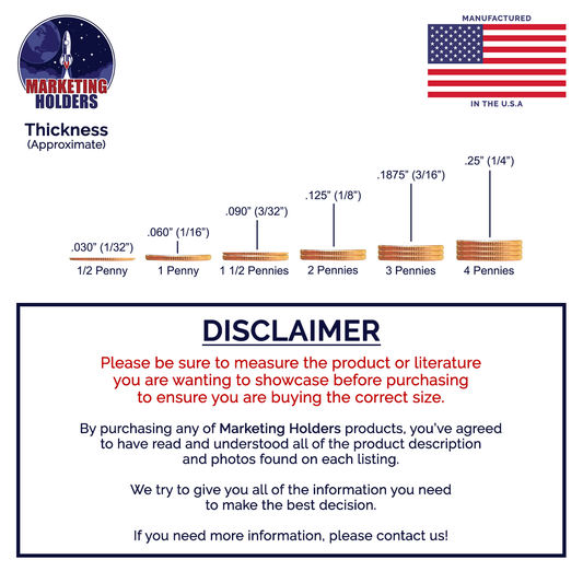 Business Card Holder Clear Horizontal Single Pocket Wall Mount