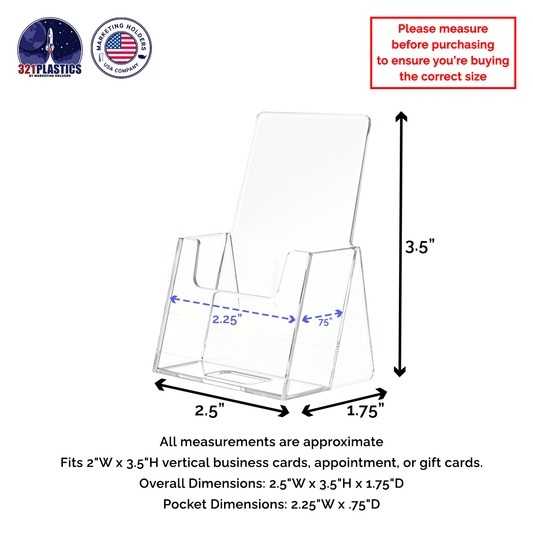 Vertical Business Card Holder Countertop Plastic Display Stand