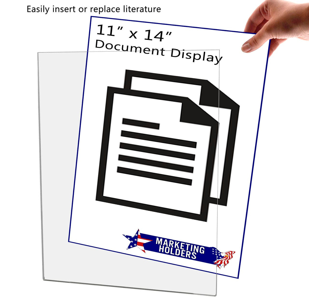 Eleven Inches Wide by Fourteen Inches High Sign Page Display with literature