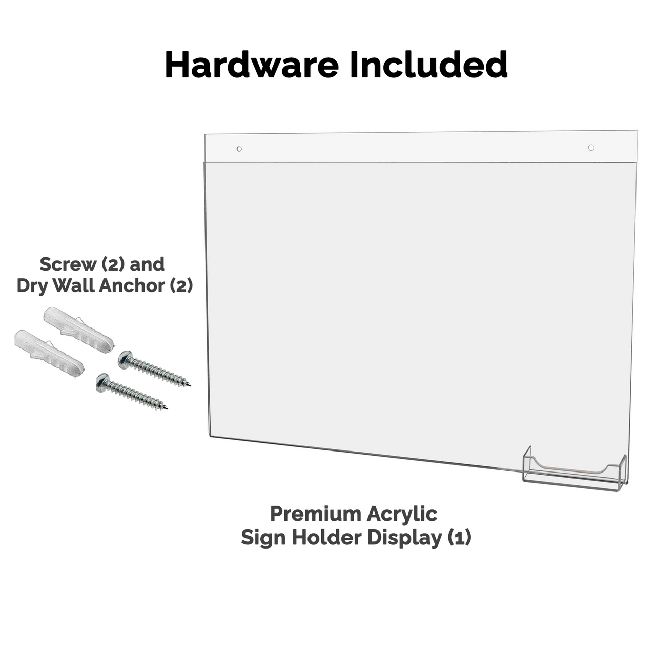 17"W x 11"H Wall Sign Holder with Business Card Pocket and Hardware