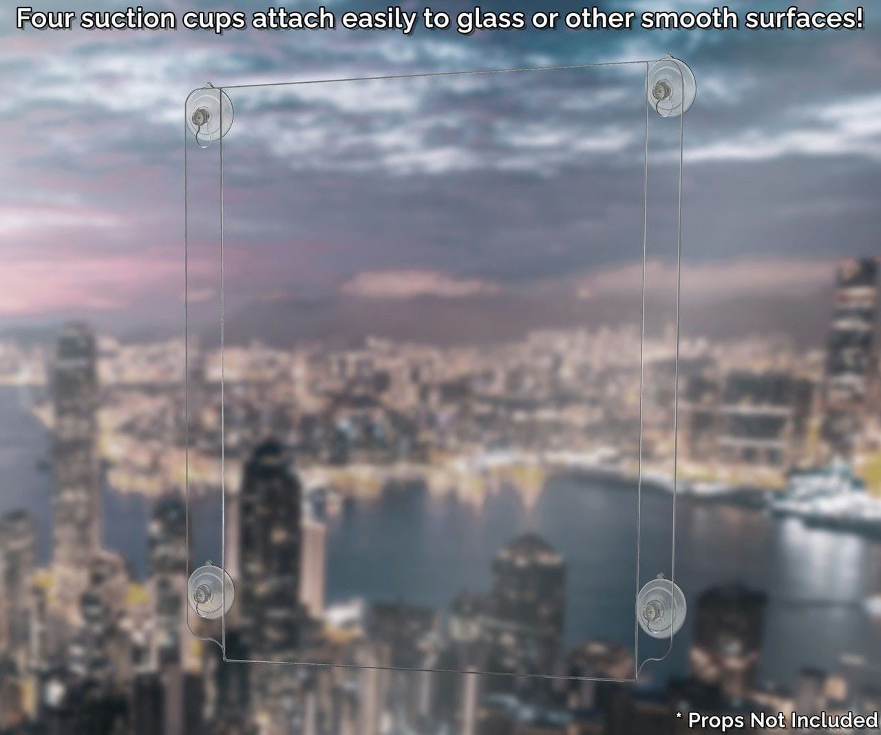 22"W x 28"H Window Poster Holder Double Sided with Suction Cups