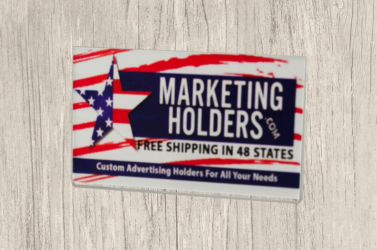 Business Card Small Sign Holder mounted on wall