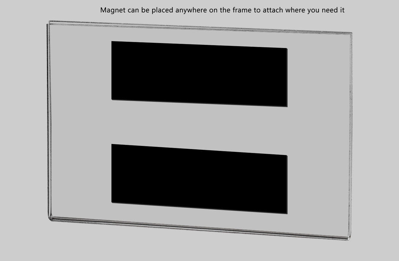 Magnetic 5.5"W x 3.5"H Sign Holder Metal Mount