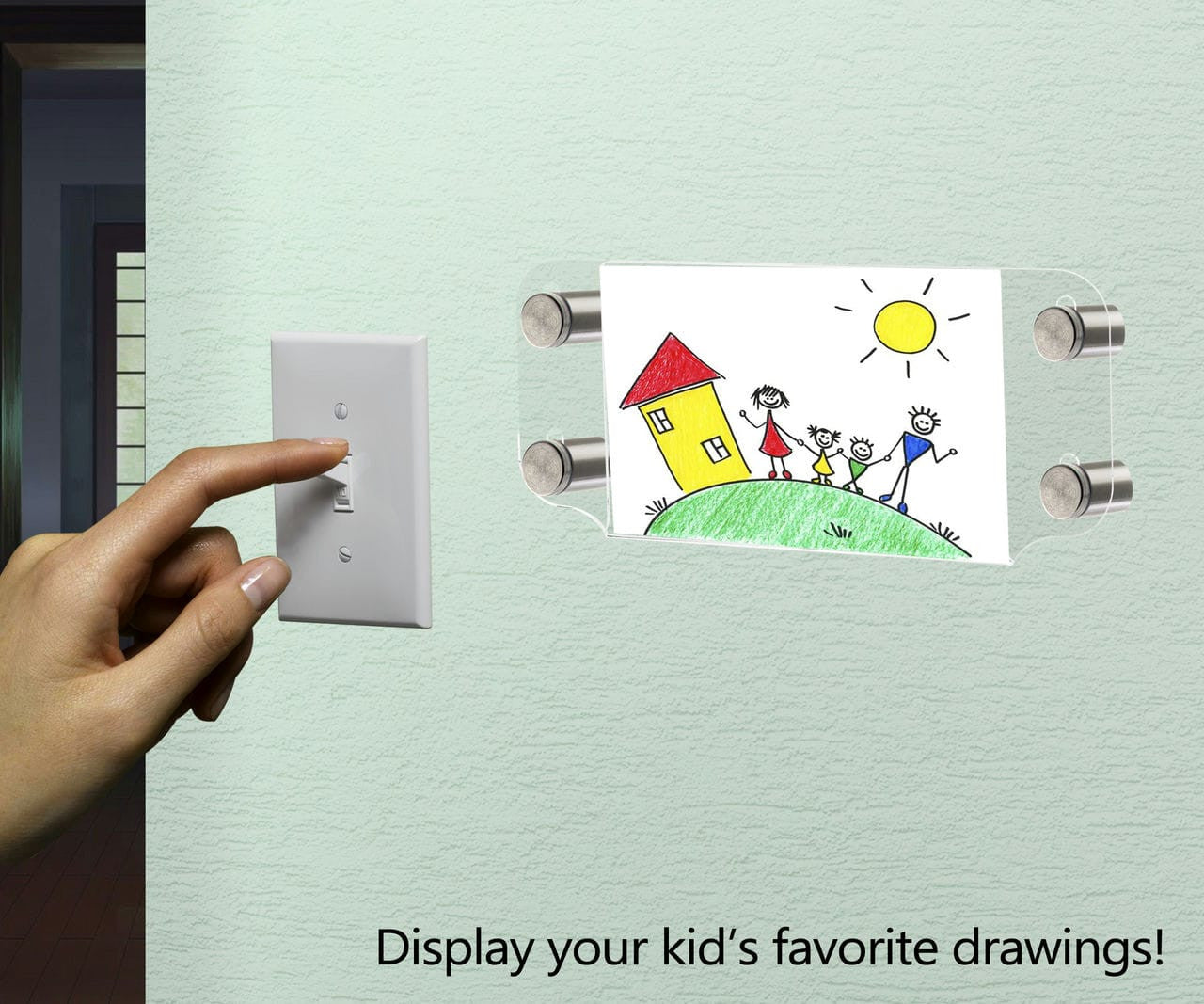 6"W x 4"H Sign Holder with Standoffs Flyer Photo Frame