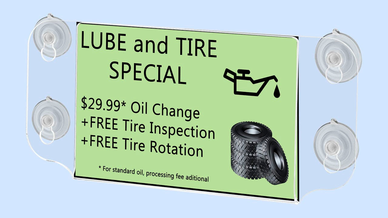 6"W x 4"H Window Sign Holder Double Sided with Suction Cups