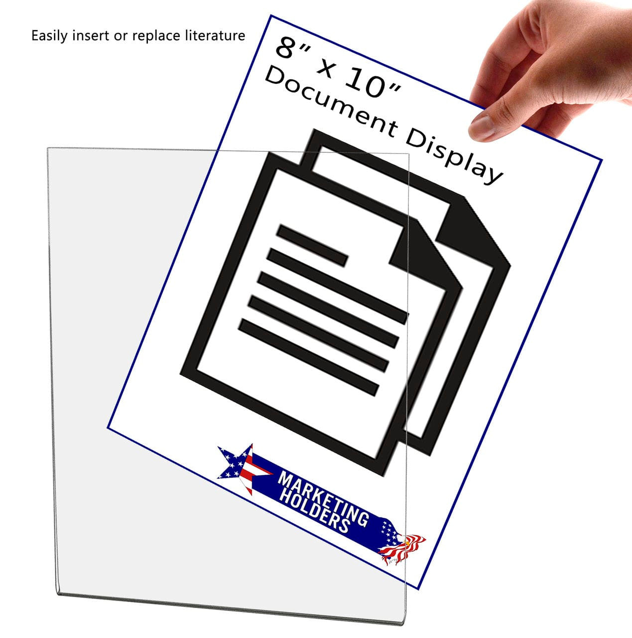 8"W x 10"H Wall Sign Holder with Double Sided Tape