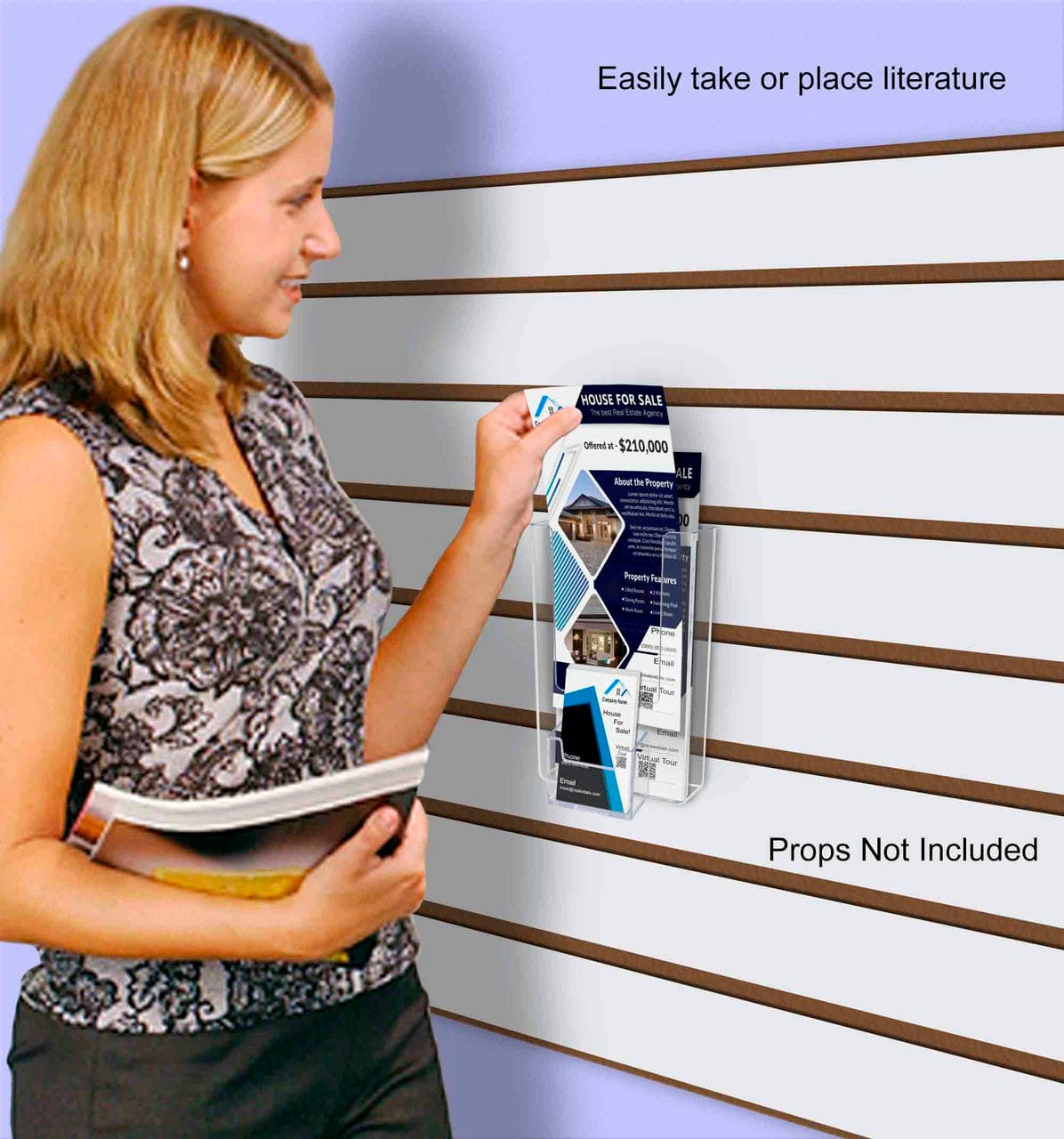 Easily take or place literature Four and a Quarter Inches Wide