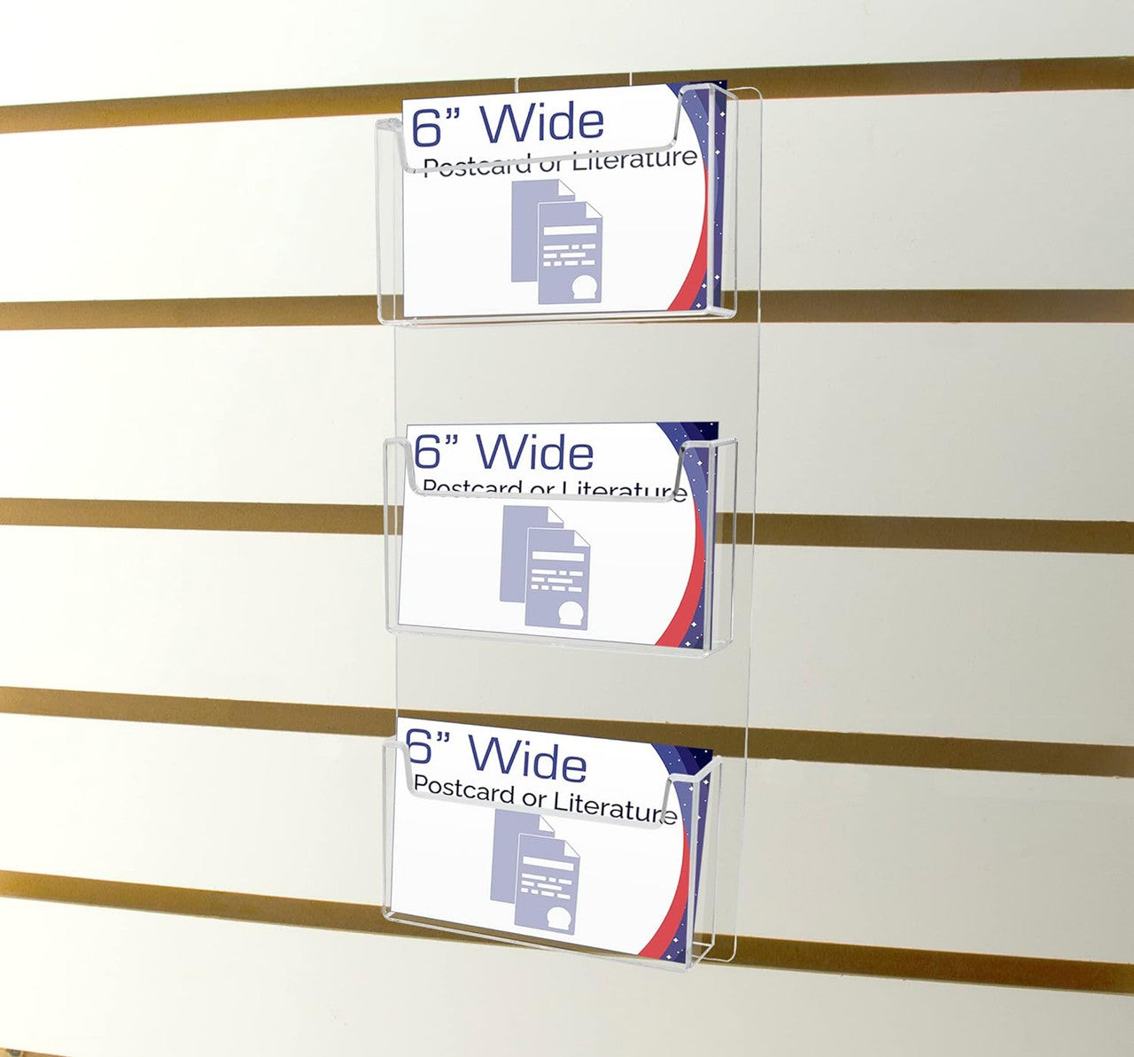 Slatwall 6"W Postcard Holder 3 Pocket Index Time Card Rack