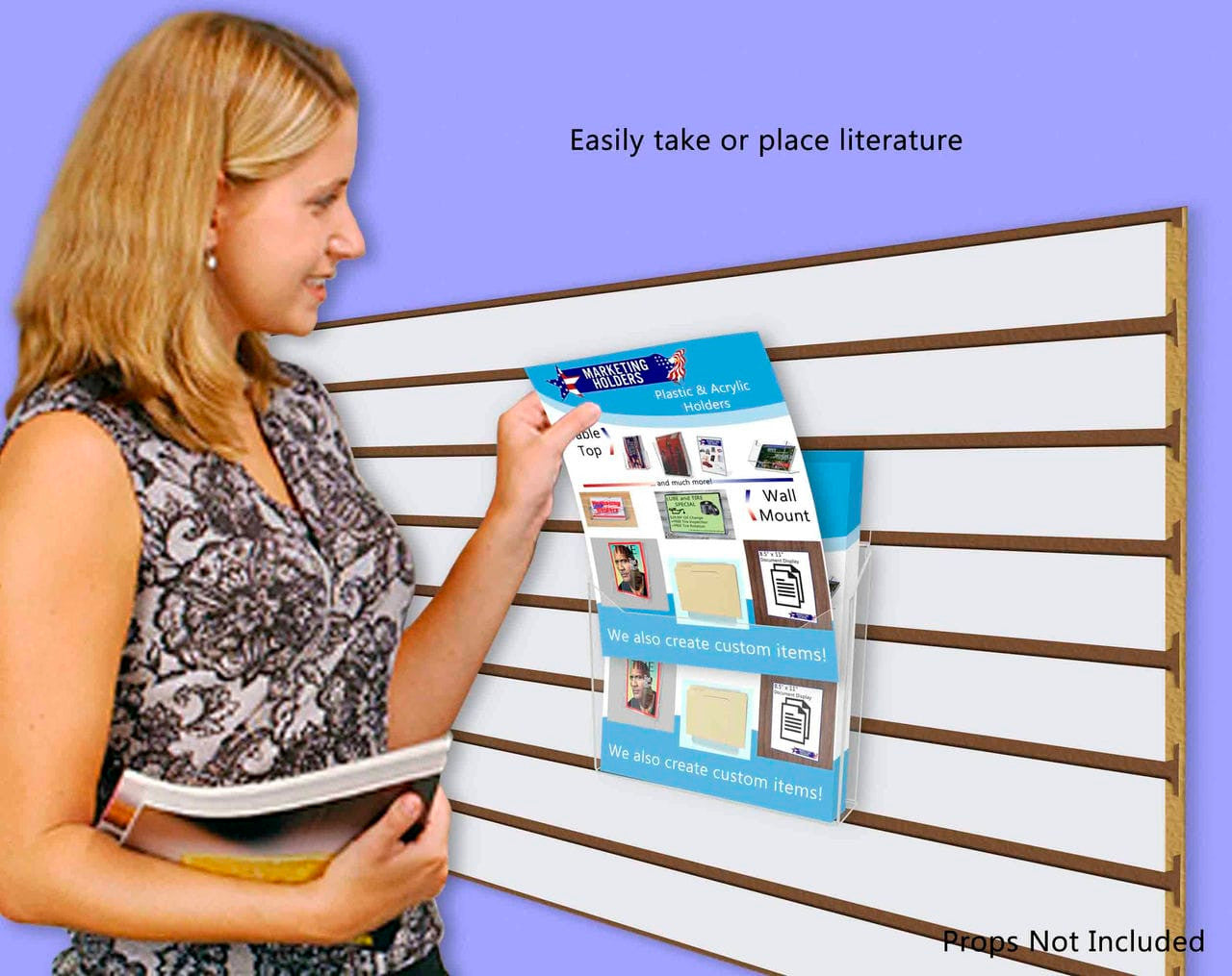 Slatwall 8.5"W Retail Flyer Display Rack