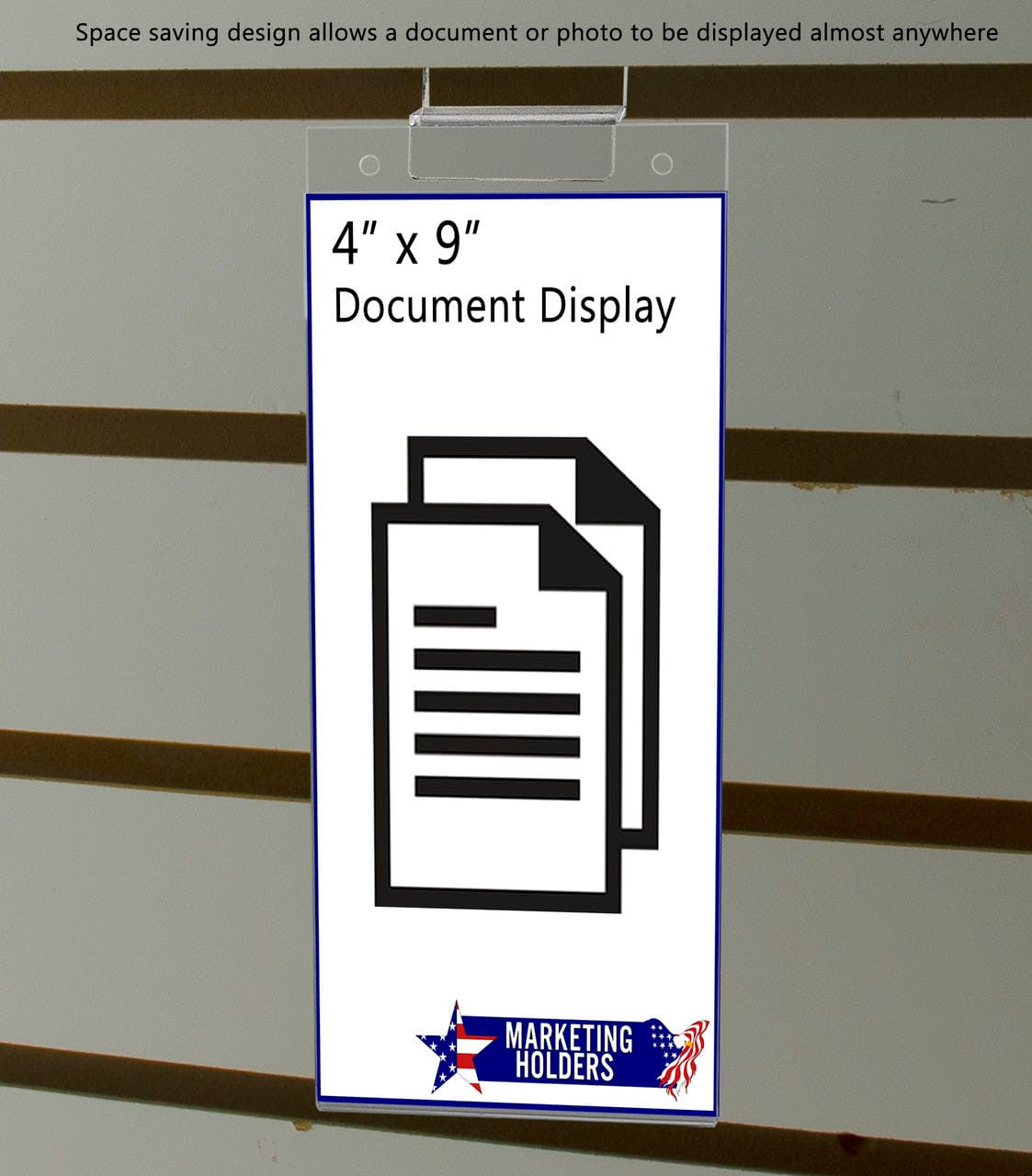 4"W x 9"H Slatwall Sign Holder for Pricing Sales and Specials