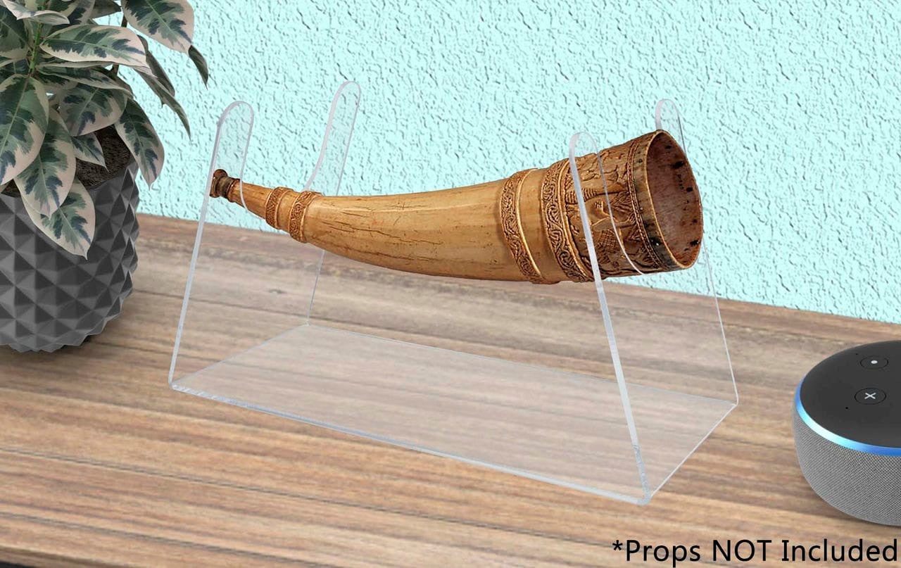 Shofar Holder Display For Yemenite or Instruments and Bats Clear