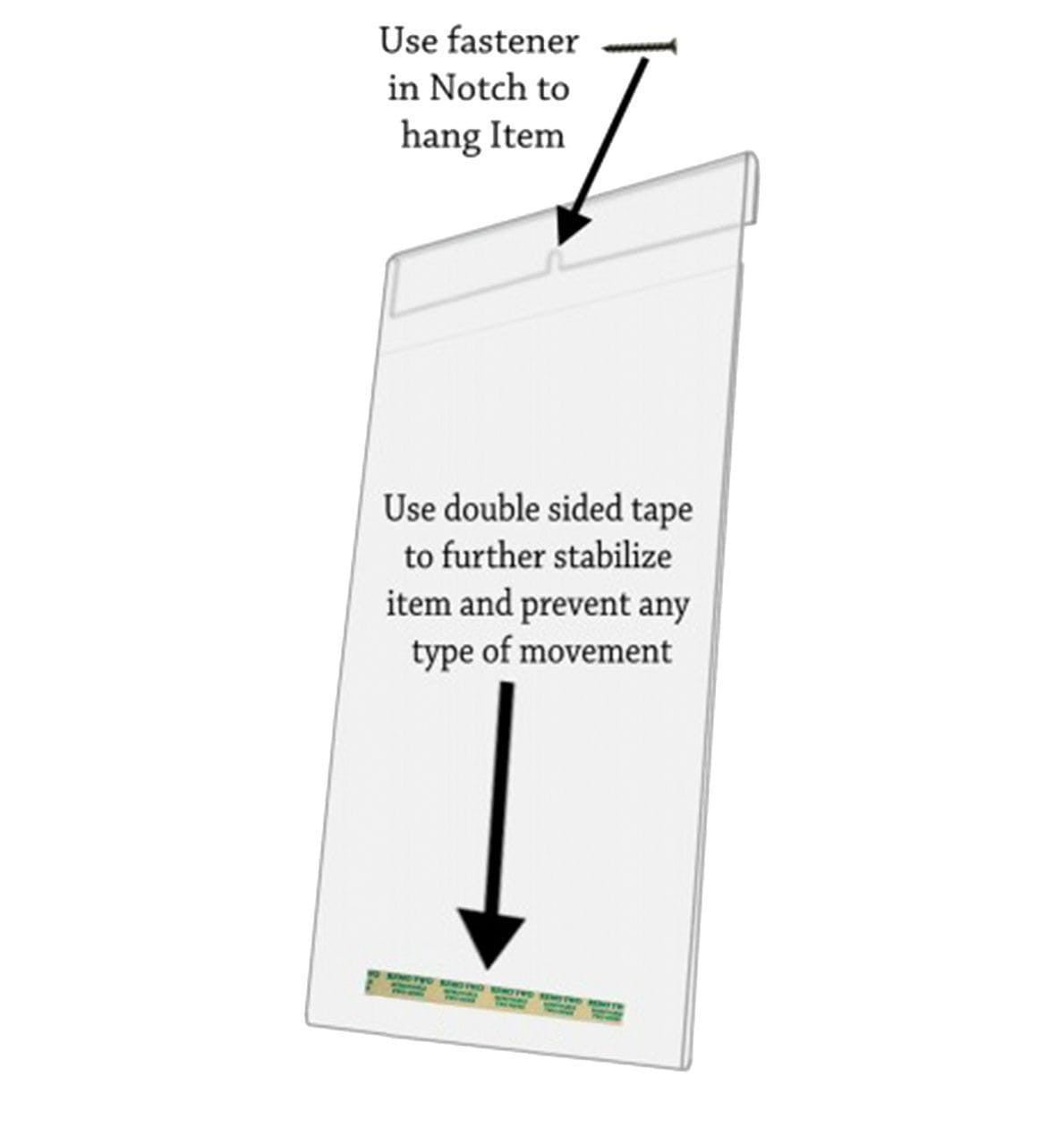 Tall Sign Holder 8.5"W x 14"H Display Sleeve with Notched Back