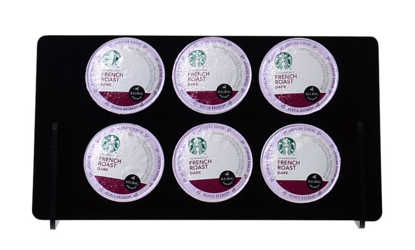 Coffee Pod Holder 6 Pocket Black Condiment Cups Acrylic