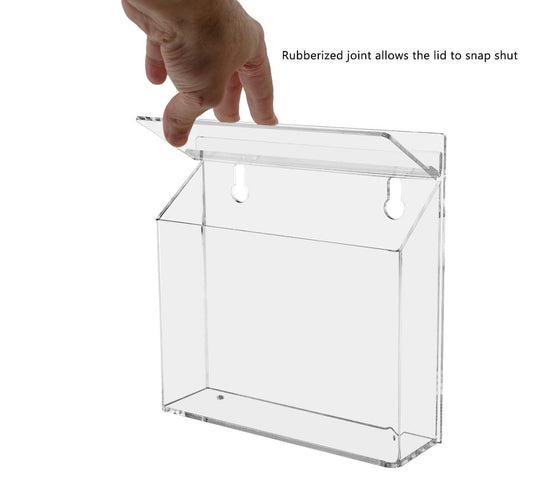 7.5"W x 5.5"H Outdoor Postcard Holder Wall Brochure Box with Lid