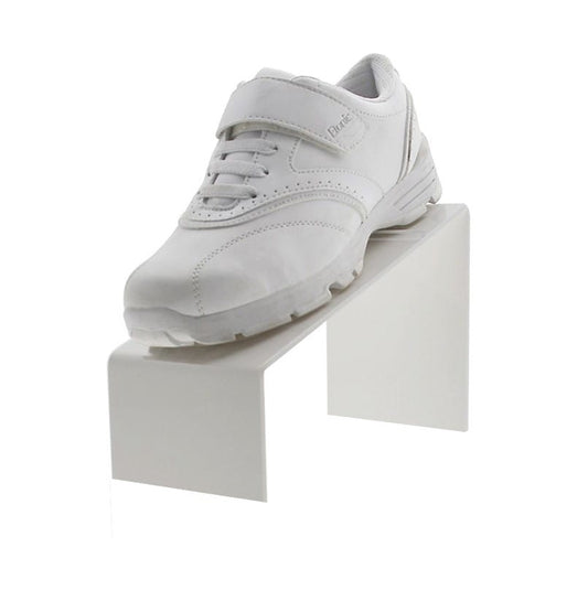 White Acrylic Display Shoe Riser 5"H Slanted Footwear Stand