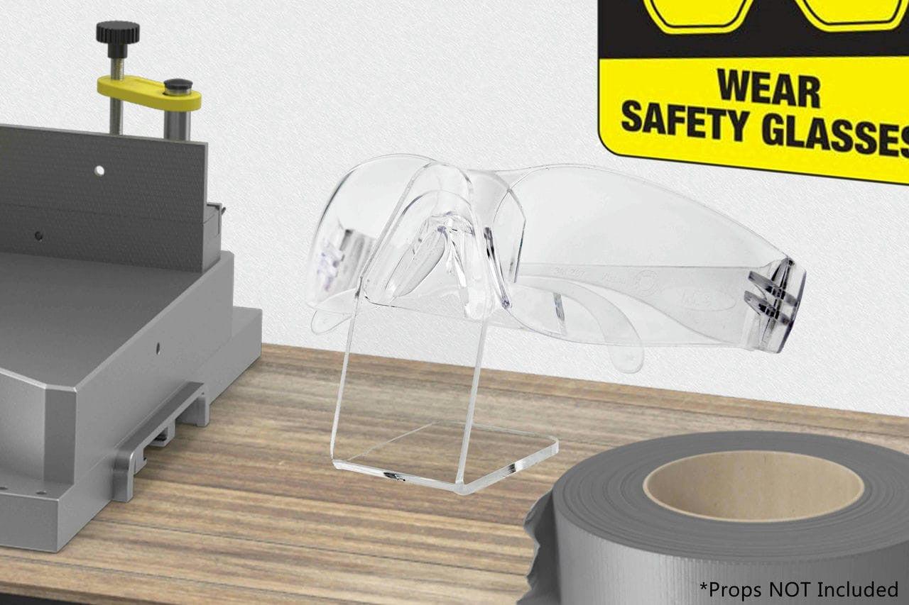 Slant Back Single Pair Eyewear Display Desk Organizer Stand