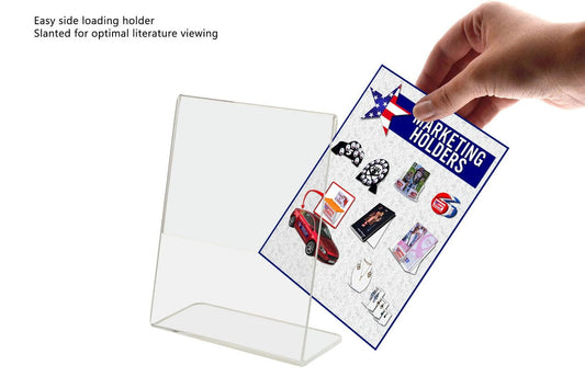 4"W x 5"H Sign Holder Photo Small Ad Frame Side Load Slanted