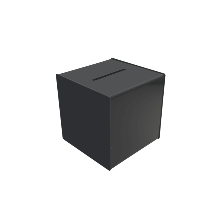 8"W Locking Ballot Box with Removable Header Black