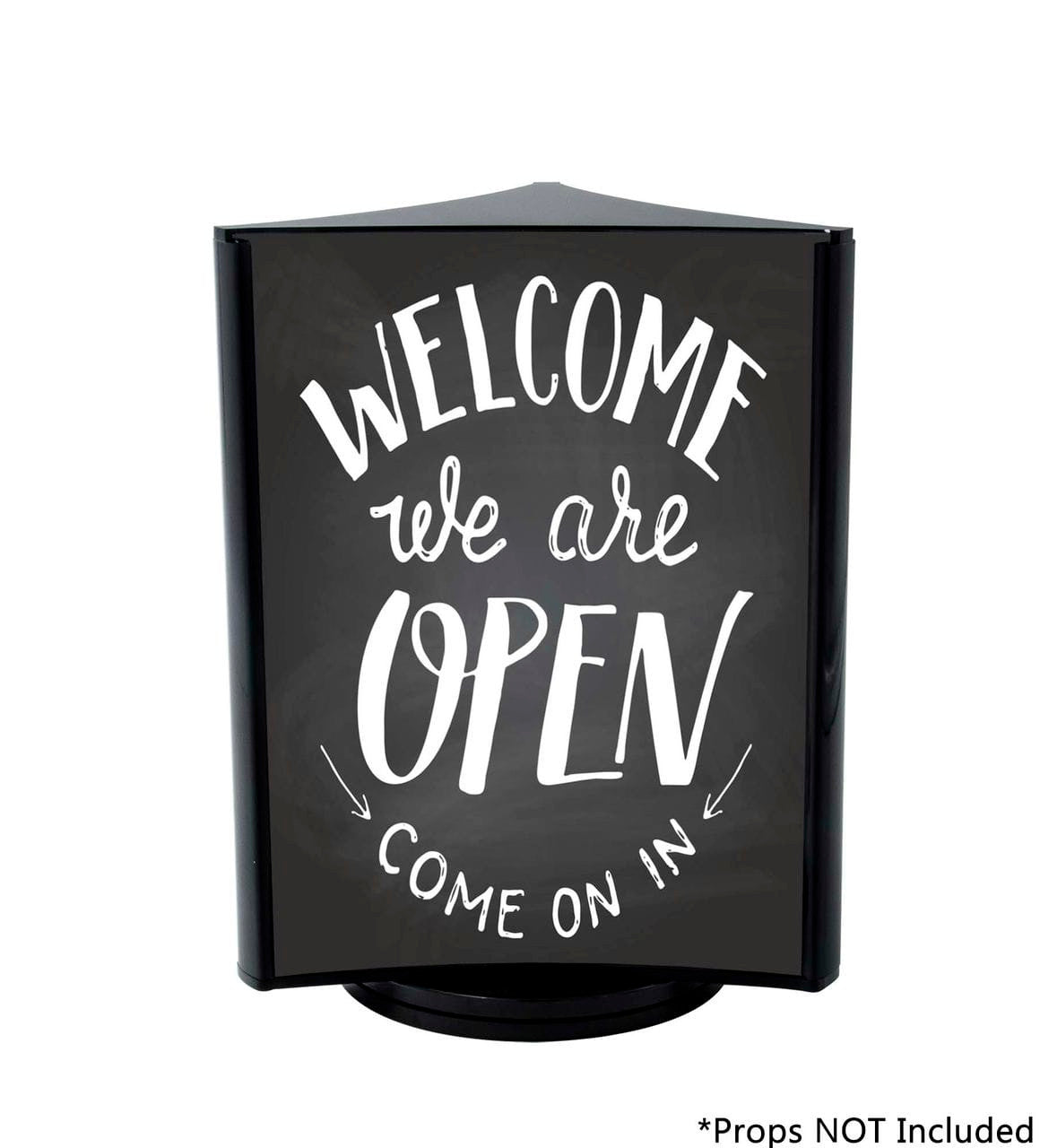 We Are Open Rotating Tabletop Display for Restaurants Cafes Bistros